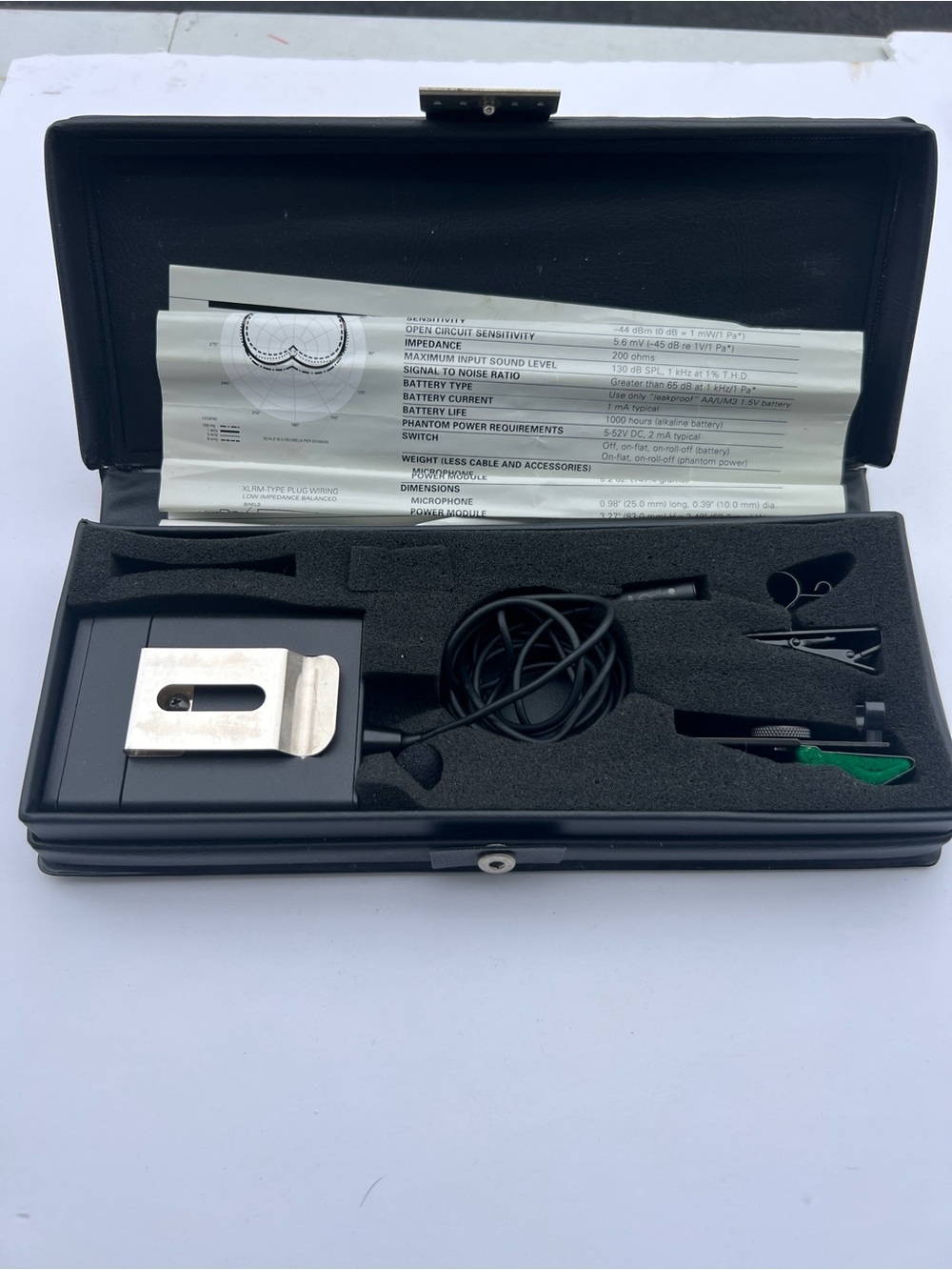 Audio Technica AT831b Condenser Lavaliere Microphone w/ Power Module in Case